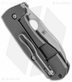 Spyderco Techno 2 Frame Lock Knife Titanium (2.55" Stonewash) C158TIP2 -Kershaw Sales Shop Spyderco Techno 2 FL Ti SW C158TIP2 BHQ 80867 jr side