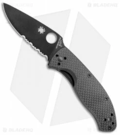 Spyderco Tenacious Folding Knife Carbon Fiber/G-10 (3.3" Black Serr) C122CFBBKPS
