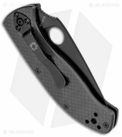 Spyderco Tenacious Folding Knife Carbon Fiber/G-10 (3.3" Black Serr) C122CFBBKPS -Kershaw Sales Shop Spyderco Tenacious CF G 10 Black Serr C122CFBBKPS BHQ 76658 jr side