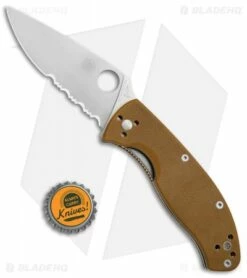Spyderco Tenacious Liner Lock Knife Brown G-10 (3.39" Satin Serr) C122GPSBN 7 Spyderco Tenacious Liner Lock Knife Brown G-10 (3.39" Satin Serr) C122GPSBN -Kershaw Sales Shop Spyderco Tenacious LL G 10 Brown Serr C122GPSBN BHQ 61870 jr bottlecap 2