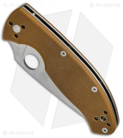 Spyderco Tenacious Liner Lock Knife Brown G-10 (3.39" Satin Serr) C122GPSBN 2 Spyderco Tenacious Liner Lock Knife Brown G-10 (3.39" Satin Serr) C122GPSBN - Image 2