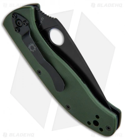 Spyderco Tenacious Liner Lock Knife Green G-10 (3.39" Black Serr) C122GPSBGR 3 Spyderco Tenacious Liner Lock Knife Green G-10 (3.39" Black Serr) C122GPSBGR - Image 3