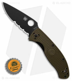 Spyderco Tenacious Lightweight Folding Knife OD Green FRN (3.4" Black Serr) -Kershaw Sales Shop Spyderco Tenacious Lightweight Folding Knife OD Green FRN 3in Black Serr BHQ 120673 td size
