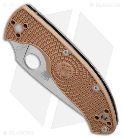 Spyderco Tenacious Lightweight Folding Knife Tan FRN (3.4" Satin) 2 Spyderco Tenacious Lightweight Folding Knife Tan FRN (3.4" Satin) - Image 2