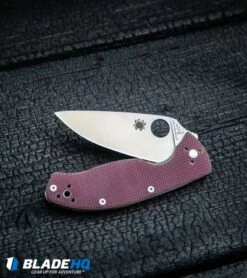 Spyderco Tenacious Liner Lock Knife Red Checkered G-10 (3.375" Satin) C122GPRC -Kershaw Sales Shop Spyderco Tenacious Liner Lock Knife Red Checkered G 10 Satin C122GPRC BHQ 74709 kp burnt wood web