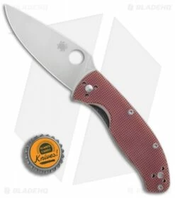 Spyderco Tenacious Liner Lock Knife Red Checkered G-10 (3.375" Satin) C122GPRC -Kershaw Sales Shop Spyderco Tenacious red checkered G10 satin BHQ 74709 er bottlecap
