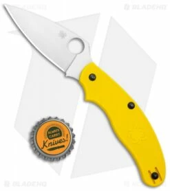 Spyderco UK Pen Knife Salt Slip Joint Yellow FRN (2.9" Satin) C94PYL -Kershaw Sales Shop Spyderco UK Penknife Lightweight Yellow FRN Satin C94PYL BHQ 121034 jr bottlecap