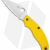 Spyderco UK Pen Knife Salt Slip Joint Yellow FRN (2.9" Satin Serr) C94SYL
