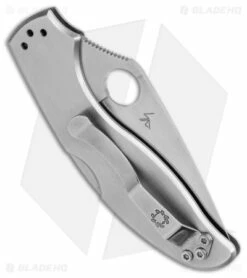 Spyderco UpTern Lock Back Knife Stainless Steel (2.9" Satin) 6 Spyderco UpTern Lock Back Knife Stainless Steel (2.9" Satin) -Kershaw Sales Shop Spyderco UpTern Lock Back SS Satin BHQ 145709 jr side