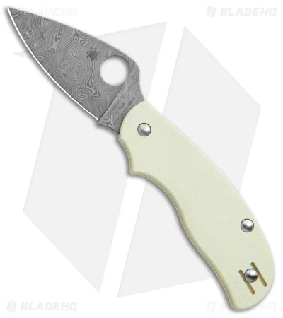 Spyderco Urban Slipit Knife Sprint Run Ivory G-10 (2.5" Damascus) C127GPIVD 1 Spyderco Urban Slipit Knife Sprint Run Ivory G-10 (2.5" Damascus) C127GPIVD