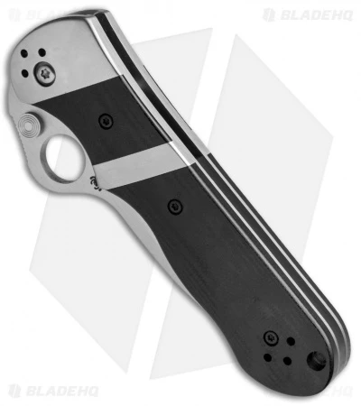 Spyderco Vallotton Lil' Sub-Hilt Dual-Action Automatic Knife (3.125" Satin) 2 Spyderco Vallotton Lil' Sub-Hilt Dual-Action Automatic Knife (3.125" Satin) - Image 2