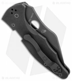 Spyderco Yojimbo 2 Compression Lock Knife Black G-10 (3.2" Black) C85GPBBK2 -Kershaw Sales Shop Spyderco Yojimbo 2 Compression Lock Black G 10 Black C85GPBBK2 BHQ 106200 jr side
