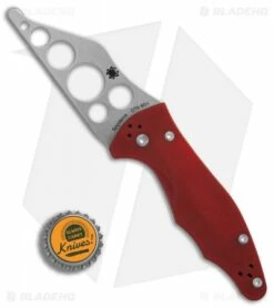 Spyderco Yojimbo 2 Trainer Red G-10 (3.125" Stonewash) C85TR2 -Kershaw Sales Shop Spyderco Yojimbo 2 Trainer red satin BHQ 76247 er bottlecap