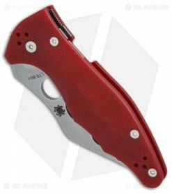 Spyderco Yojimbo 2 Trainer Red G-10 (3.125" Stonewash) C85TR2 -Kershaw Sales Shop Spyderco Yojimbo 2 Trainer red satin BHQ 76247 er spine