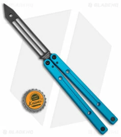 Squid Industries Inked Squidtrainer V3.5 Butterfly Trainer Teal (4.5" Black) -Kershaw Sales Shop Squid Industries Inked Squidtrainer V3.5 Butterfly Trainer Teal Black BHQ 145418 jr bottlecap
