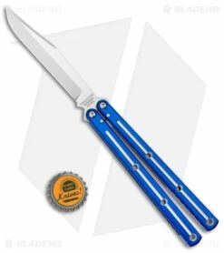 Squid Industries Krake Raken V2.5 Bowie Balisong Knife Blue Dual Tone (4.5") -Kershaw Sales Shop Squid Industries Krake Raken Bowie Balisong Blue Dual Tone Satin BHQ 135819 jr bottlecap