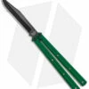 Squid Industries Krake Raken Bowie V2.5 Balisong Knife Green (4.5" Inked)