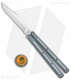 Squid Industries Krake Raken V2.5 Bowie Balisong Knife Mythril Dual Tone (4.5") -Kershaw Sales Shop Squid Industries Krake Raken Bowie Balisong Mythril Dual Tone Satin BHQ 135818 jr bottlecap