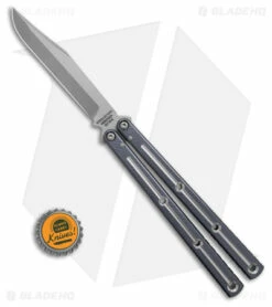 Squid Industries Krake Raken Bowie V2.5 Balisong Knife DT Gunmetal (4.5" Satin) -Kershaw Sales Shop Squid Industries Krake Raken Bowie V2 5 Balisong Knife DT Gunmetal 4in Satin BHQ 181404 td size