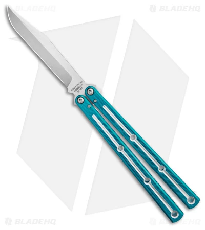 DoneSquid Industries Krake Raken V2.5 Bowie Balisong Knife Dual-Tone Teal (4.5") 1 DoneSquid Industries Krake Raken V2.5 Bowie Balisong Knife Dual-Tone Teal (4.5")