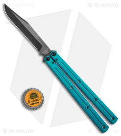 Squid Industries Krake Raken V2.5 Bowie Balisong Knife Teal (4.5" Inked) 7 Squid Industries Krake Raken V2.5 Bowie Balisong Knife Teal (4.5" Inked) -Kershaw Sales Shop Squid Industries Krake Raken Bowie V2 5 Balisong Knife Teal 4in 5cm Inked BHQ 139553 td size jr