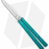 Squid Industries Krake Raken Bowie V2.5 Balisong Knife Teal (4.5" Satin)