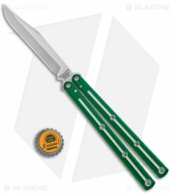 Squid Industries Krake Raken Bowie V2.5 Balisong Dual Tone Green (4.5" Satin) -Kershaw Sales Shop Squid Industries Krake Raken Bowie V2.5 Balisong Dual Tone Green Satin BHQ 179150 jr bottlecap