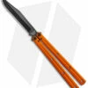 Squid Industries Krake Raken Bowie V2.5 Balisong Knife Orange (4.5" Inked)