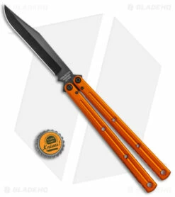 Squid Industries Krake Raken Bowie V2.5 Balisong Knife Orange (4.5" Inked) -Kershaw Sales Shop Squid Industries Krake Raken Bowie V2.5 Balisong Orange Inked BHQ 178861 jr bottlecap