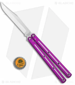 Squid Industries Krake Raken Bowie V2.5 Balisong Knife D/T Purple (4.5" Satin) 7 Squid Industries Krake Raken Bowie V2.5 Balisong Knife D/T Purple (4.5" Satin) -Kershaw Sales Shop Squid Industries Krake Raken Bowie V2.5 Balisong Purple Dual Tone Satin BHQ 180382 jr bottlecap