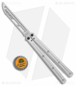Squid Industries Krake Raken Butterfly Balisong Trainer V2.5 Silver (4.4" SW) -Kershaw Sales Shop Squid Industries Krake Raken Butterfly Trainer V2.5 Silver SW BHQ 177510 jr bottlecap