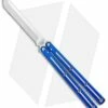 Squid Industries Krake Raken V2.5 Tanto Balisong Knife Blue Dual Tone (4.5")