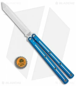 Squid Industries Krake Raken Tanto Balisong Butterfly Dual Tone (4.5" Satin) -Kershaw Sales Shop Squid Industries Krake Raken Tanto Balisong Butterfly Blue Dual Tone Satin BHQ 101533 jr bottlecap