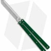 Squid Industries Krake Raken Tanto V2.5 Balisong Knife Green (4.5" Satin)