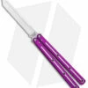 Squid Industries Krake Raken Tanto V2.5 Balisong Knife D/T Purple (4.5" Satin)