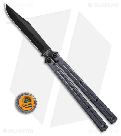 Squid Industries Krake Raken V2.5 Bowie Balisong Knife Gunmetal (4.5" Inked) 4 Squid Industries Krake Raken V2.5 Bowie Balisong Knife Gunmetal (4.5" Inked) - Image 4