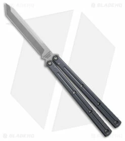 Squid Industries Krake Raken V2.5 Tanto Balisong Knife Gunmetal (4.5" Satin)