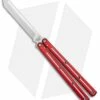 Squid Industries Krake Raken V2.5 Tanto Balisong Knife Red Dual Tone (4.5")