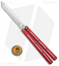 Squid Industries Krake Raken V2.5 Tanto Balisong Knife Red Dual Tone (4.5") -Kershaw Sales Shop Squid Industries Krake Raken V2 Tanto Balisong Red Dual Tone Satin BHQ 136329 jr bottlecap