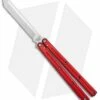Squid Industries Krake Raken V2.5 Tanto Balisong Knife Red (4.5" Satin)