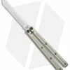 Squid Industries Krake Raken V2 Balisong Butterfly Knife Silver (4.5" Satin)