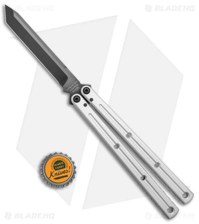 Squid Industries Krake Raken V2.5 Tanto Balisong Knife Matte Silver (4.5" Inked) 5 Squid Industries Krake Raken V2.5 Tanto Balisong Knife Matte Silver (4.5" Inked) - Image 5
