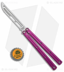 Squid Industries Krake Raken V2.5 Balisong Trainer Purple (4.4" Satin) -Kershaw Sales Shop Squid Industries Krake Raken V2.5 Butterfly Balisong Trainer Purple SW BHQ 145419 jr bottlecap