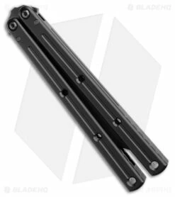 Squid Industries Krake Raken V2.5 Tanto Balisong Knife Matte Black (4.5" Inked) 7 Squid Industries Krake Raken V2.5 Tanto Balisong Knife Matte Black (4.5" Inked) -Kershaw Sales Shop Squid Industries Krake Raken V2.5 Tanto Balisong Matte Black Inked BHQ 141429 jr side