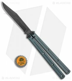 Squid Industries Krake Raken Bowie V2 Balisong Knife Matte Gunmetal (4.5" Acid) -Kershaw Sales Shop Squid Industries Krate Raken Bowie Balisong Gunmetal MATTE Acid Washed BHQ 115316 jr bottlecap