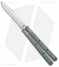 Squid Industries Krake Raken Bowie V2.5 Balisong Knife Gunmetal (4.5" Satin)