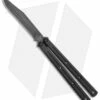 Squid Industries Krake Raken Bowie V2.5 Balisong Knife Matte Black (4.5" Acid)