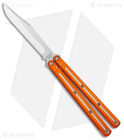 Squid Industries Krake Raken Bowie V2.5 Balisong Knife Dual-Tone Orange (4.5") 1 Squid Industries Krake Raken Bowie V2.5 Balisong Knife Dual-Tone Orange (4.5")