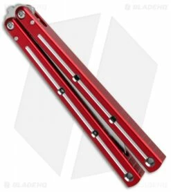 Kershaw Sales Shop -Kershaw Sales Shop Squid Industries Krate Raken Tanto Balisong Red Dual Tone Satin BHQ 103093 jr spine