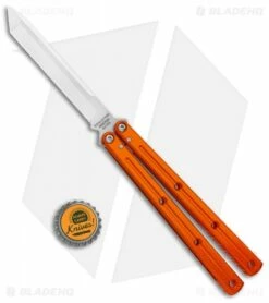 Squid Industries Krake Raken Tanto V2.5 Balisong Knife Orange (4.5" Satin) -Kershaw Sales Shop Squid Industries Krate Raken Tanto V2.5 Balisong Orange Satin BHQ 134796 jr bottlecap